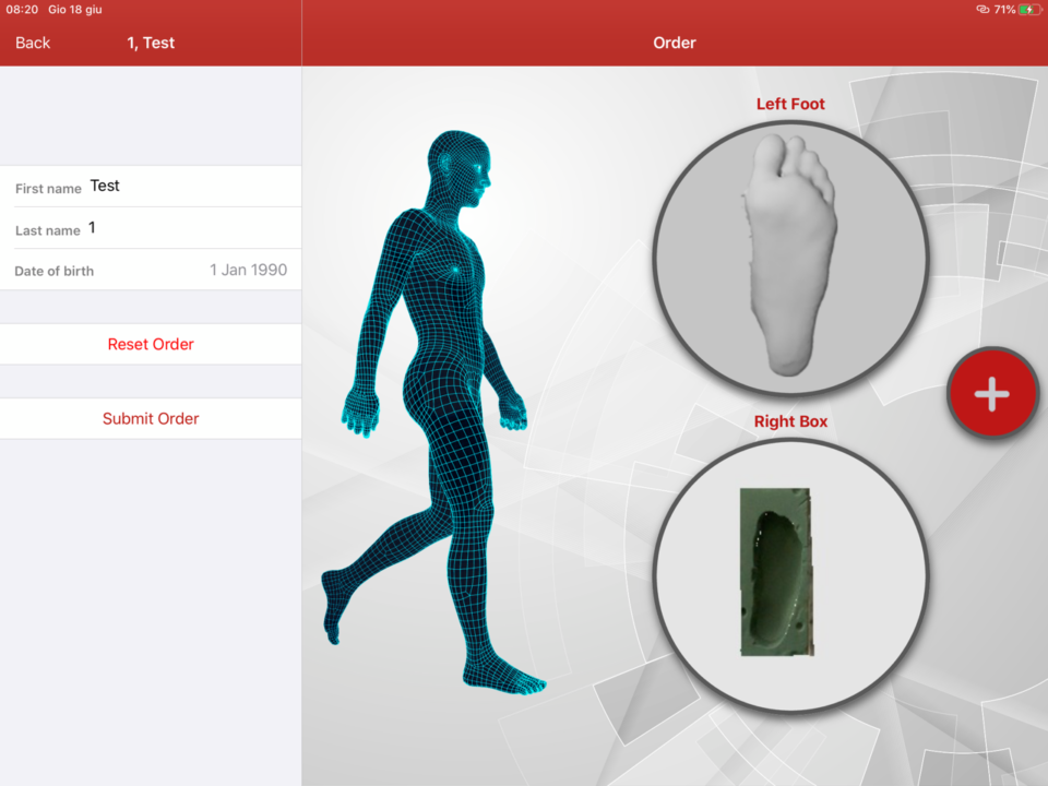 Scansione del piede con App ParoScan 3D